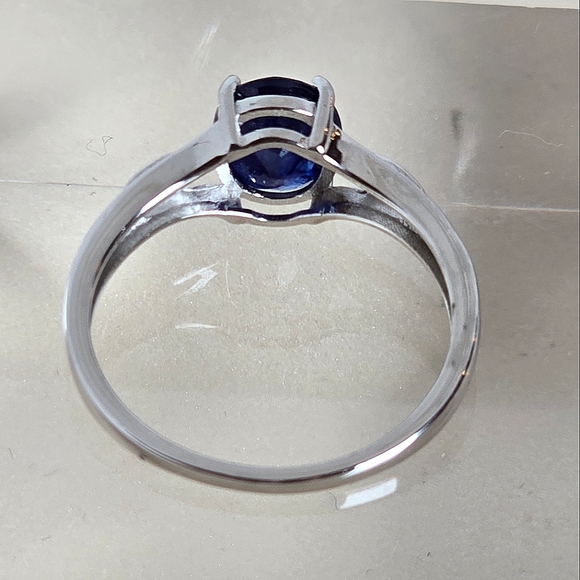 Natural Blue Sapphire 925 Sterling Silver Ring Sz 9 - Picture 7 of 10